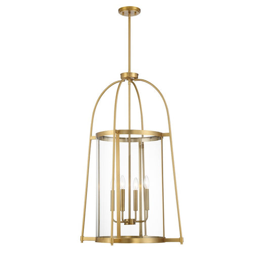 Savoy House Rosedale 4 Light Pendant, Warm Brass/Clear - 3-2406-4-322