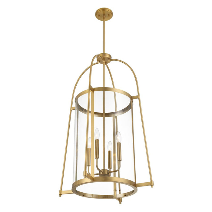 Savoy House Rosedale 4 Light Pendant, Warm Brass/Clear