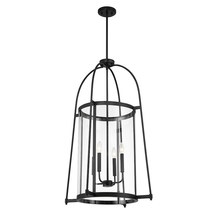 Savoy House Rosedale 4 Light Pendant, Matte Black/Clear