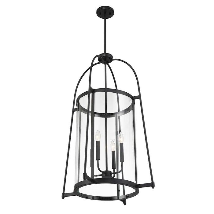 Savoy House Rosedale 4 Light Pendant, Matte Black/Clear