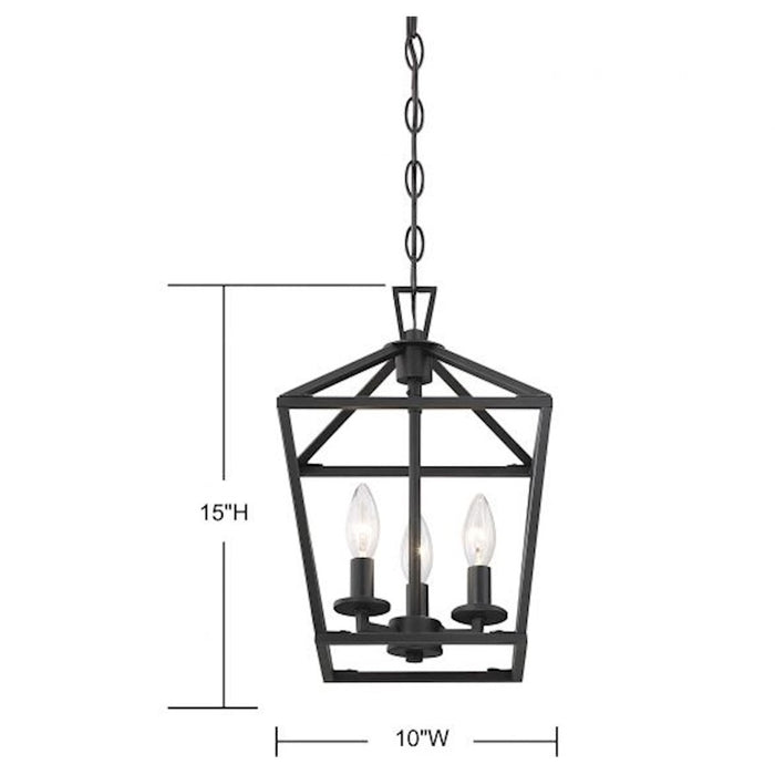 Savoy House Townsend 3-Light 15" Pendant, Matte Black