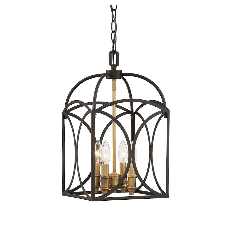 Savoy House Talbot 4-Light 18" Pendant, English Bronze/Warm Brass - 3-4080-4-79