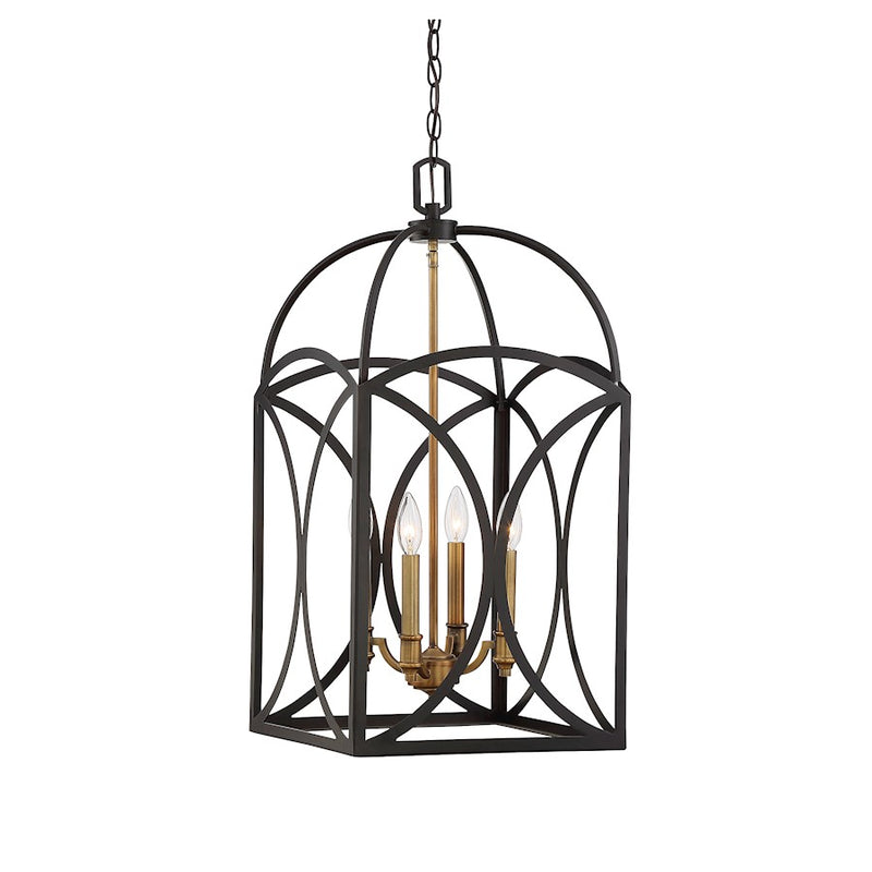 Savoy House Talbot 4-Light 28" Pendant, English Bronze/Warm Brass