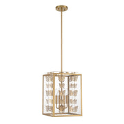 Savoy House Birch 4 Light Pendant, Warm Brass/Clear - 3-4197-4-322