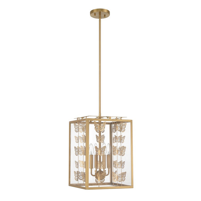 Savoy House Birch 4-Light Pendant, Warm Brass