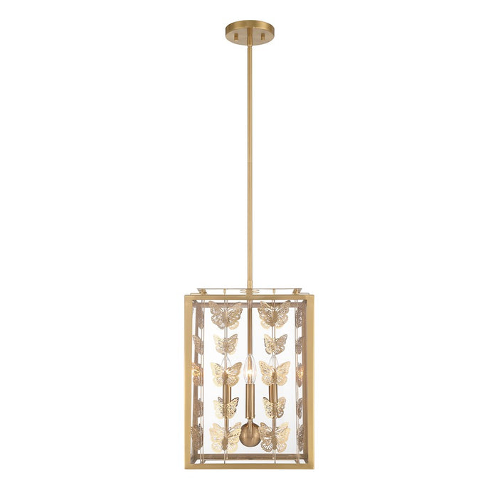 Savoy House Birch 4-Light Pendant, Warm Brass