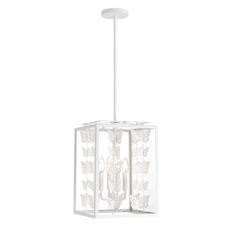 Savoy House Birch 4 Light Pendant, Bisque White/Clear