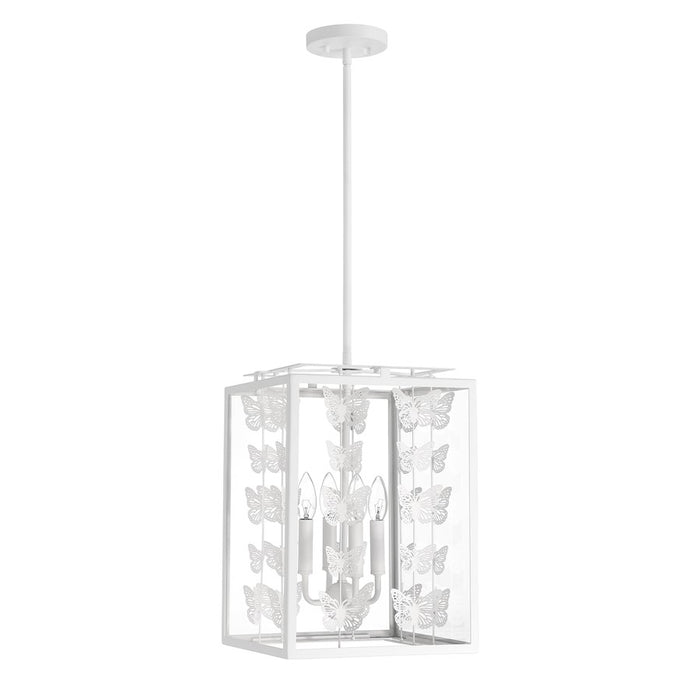 Savoy House Birch 4 Light Pendant, Bisque White/Clear