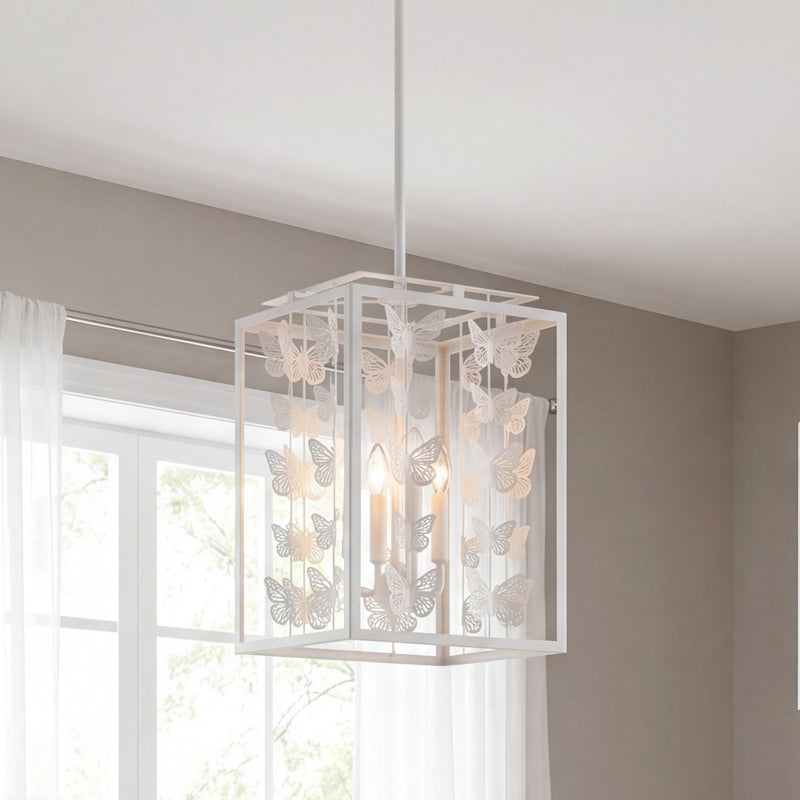 Savoy House Birch 4 Light Pendant, Bisque White/Clear