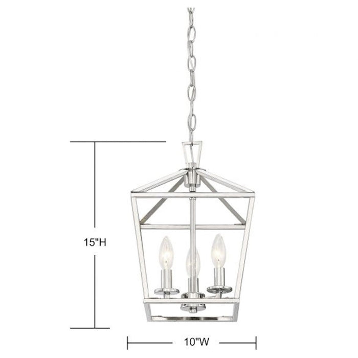 Savoy House Townsend 3-Light Pendant, Polished Nickel