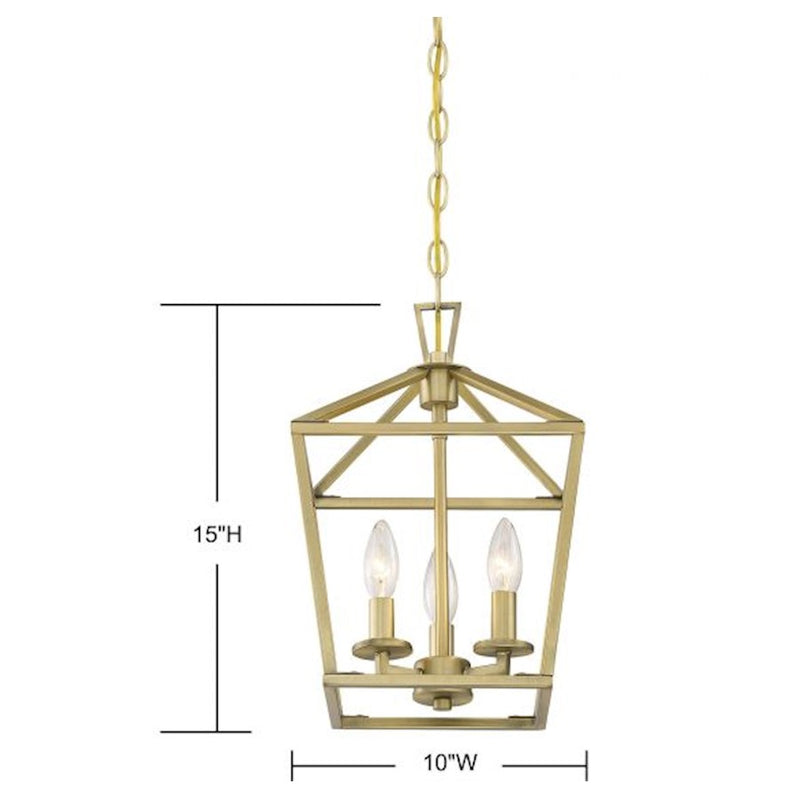 Savoy House Townsend 3-Light Pendant, Warm Brass