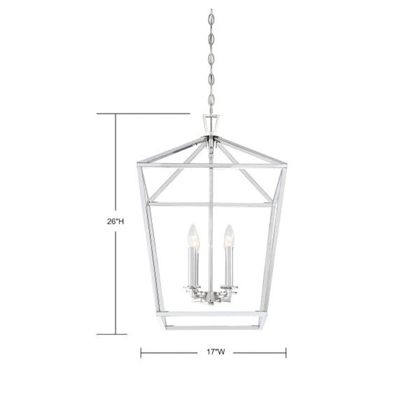 Savoy House Townsend 421 4-Light 26" Pendant, Polished Nickel