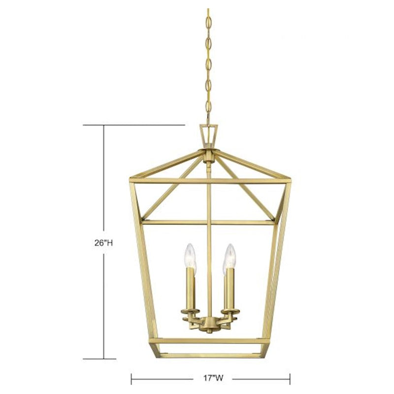 Savoy House Townsend 4-Light Pendant, Warm Brass