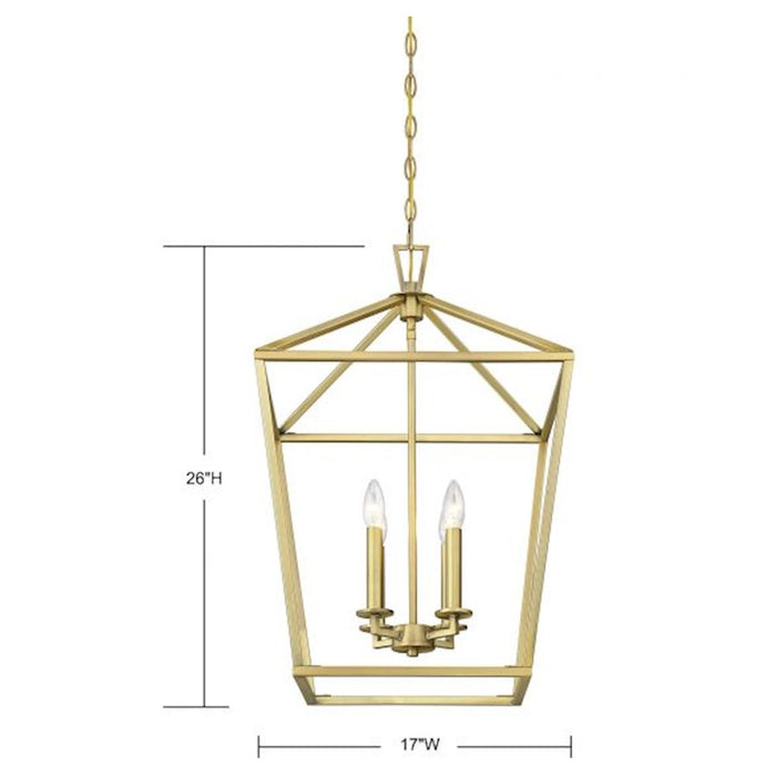 Savoy House Townsend 4-Light Pendant, Warm Brass