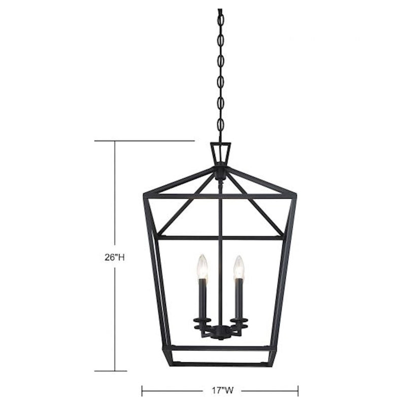 Savoy House Townsend 4-Light Pendant, Matte Black