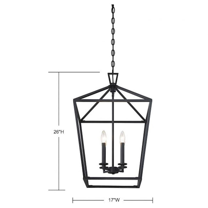 Savoy House Townsend 4-Light Pendant, Matte Black