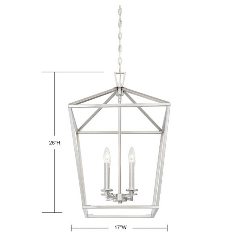 Savoy House Townsend 4-Light Pendant, Satin Nickel