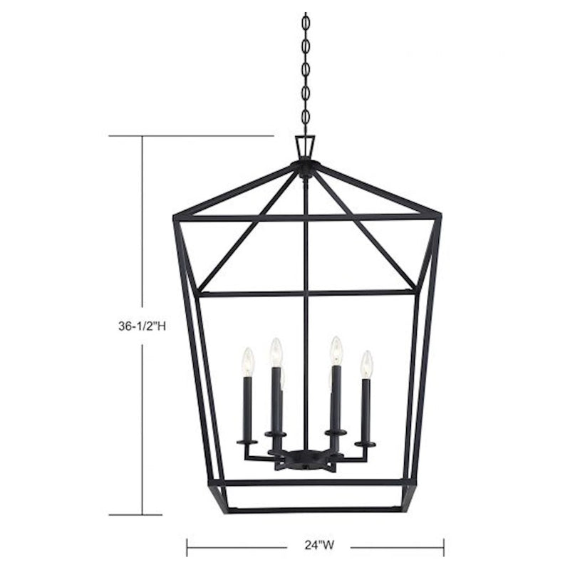 Savoy House Townsend 6-Light Pendant, Matte Black