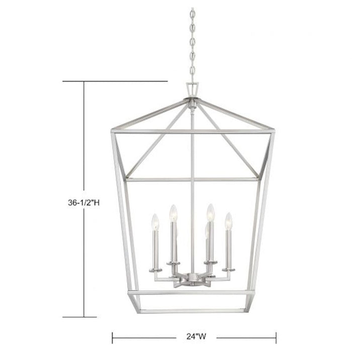 Savoy House Townsend 6-Light Pendant, Satin Nickel