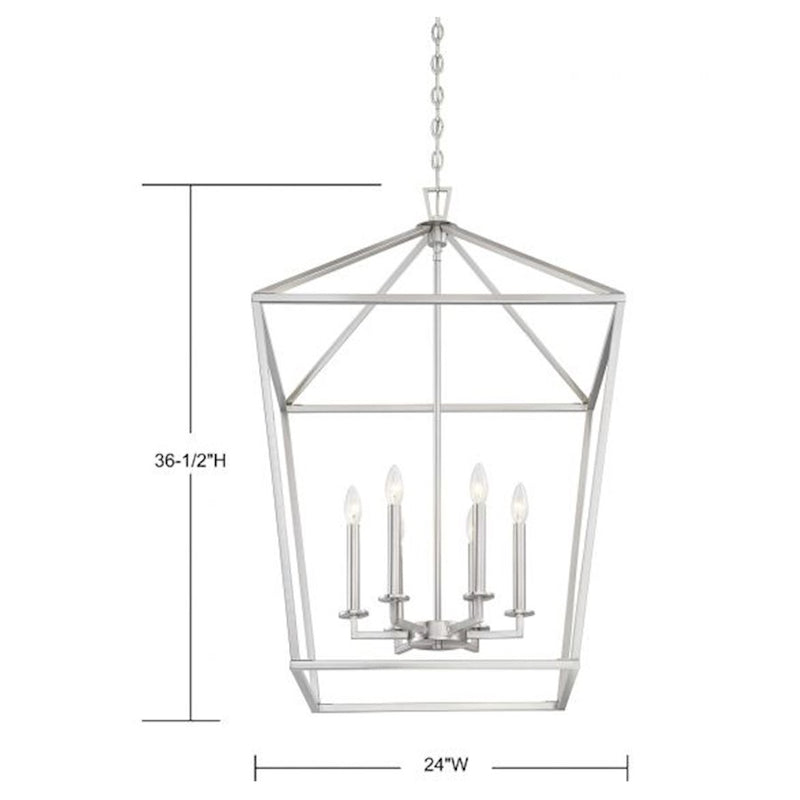 Savoy House Townsend 6-Light Pendant, Satin Nickel