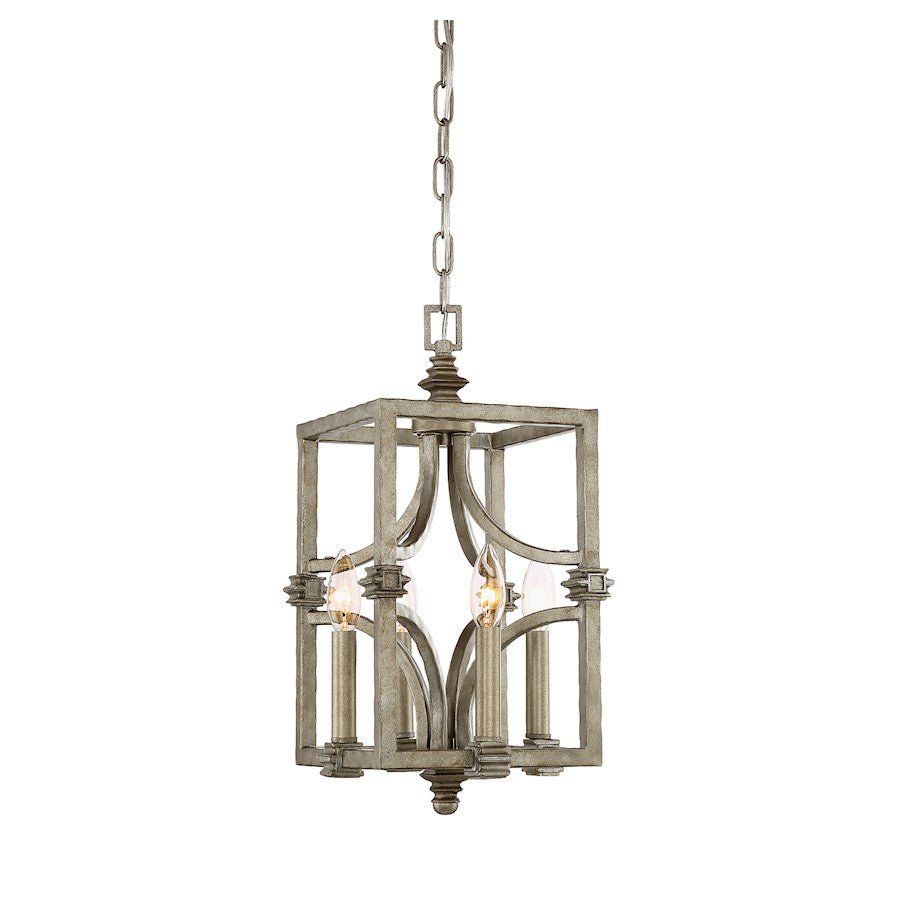 Savoy House Structure 4-Light Pendant, Aged Steel - 3-4302-4-242