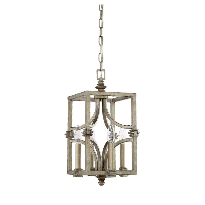 Savoy House Structure 4-Light Pendant, Aged Steel