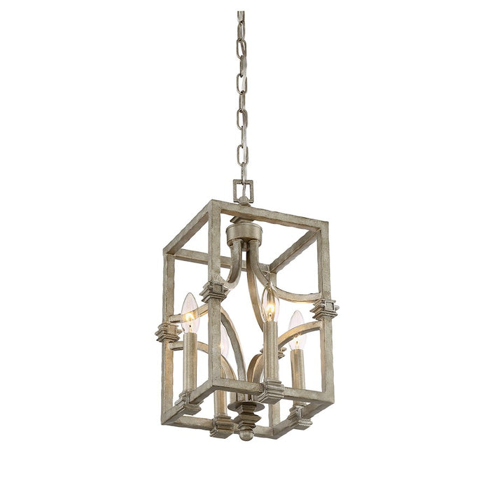 Savoy House Structure 4-Light Pendant, Aged Steel