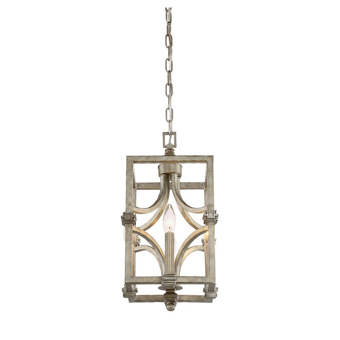 Savoy House Structure 4-Light Pendant, Aged Steel