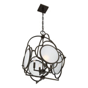 Savoy House Damen 17in 4-Light Pendant | Transitional Mediterranean Bronze Metal and Frosted Seeded Glass | Dining Room & Foyer | 17 | Model 3-4699-4-15