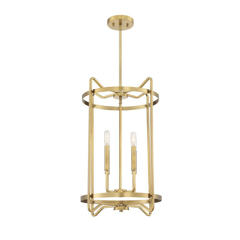 Savoy House Kent 4-Light Pendant, Warm Brass