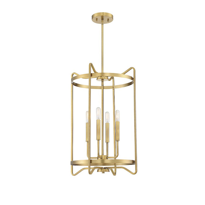 Savoy House Kent 4-Light Pendant, Warm Brass