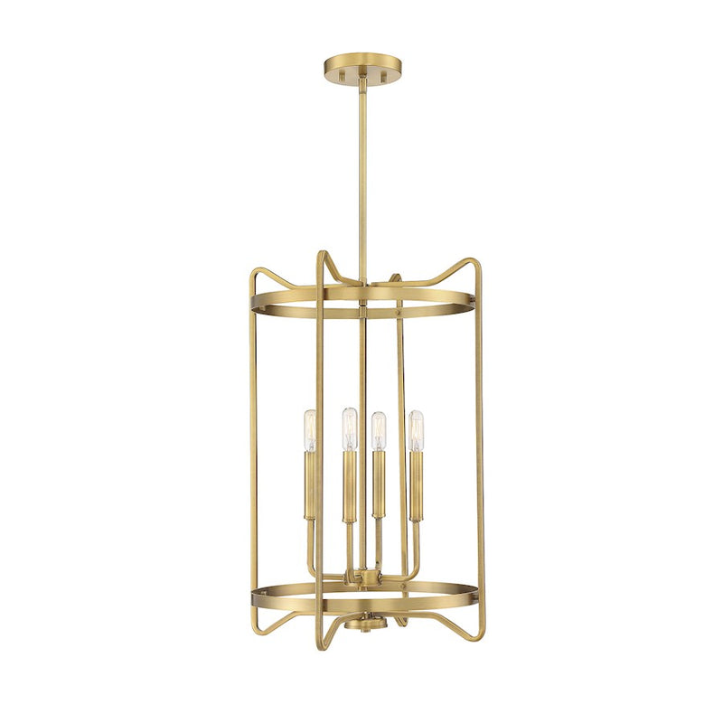 Savoy House Kent 4-Light Pendant, Warm Brass