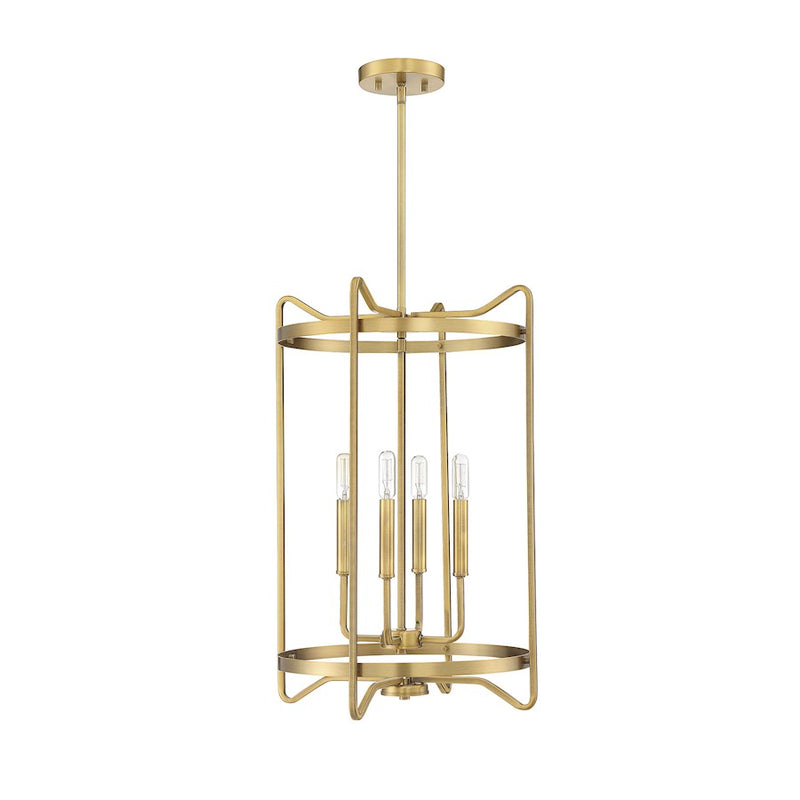 Savoy House Kent 4-Light Pendant, Warm Brass