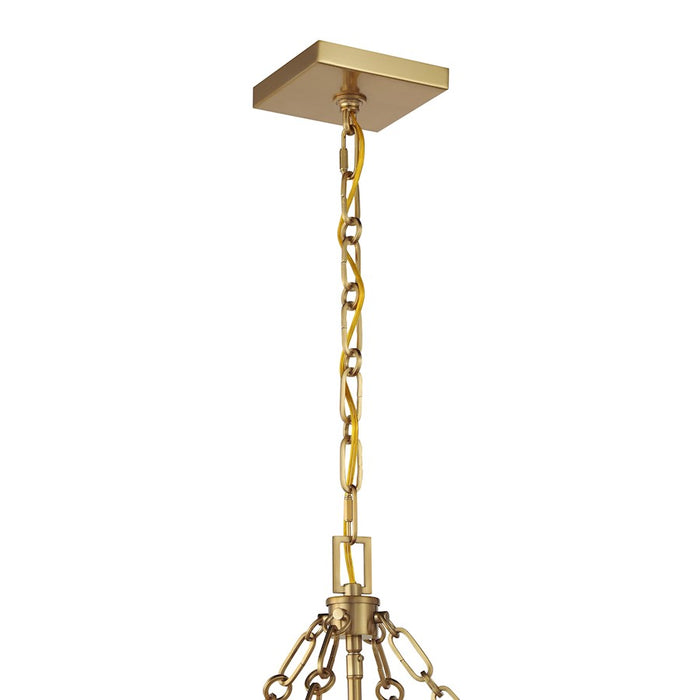 Savoy House Balfour 4 Light Pendant, Warm Brass/Clear Water