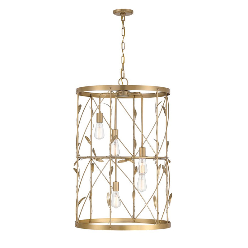 Savoy House Lexington 5-Light Pendant, Burnished Brass