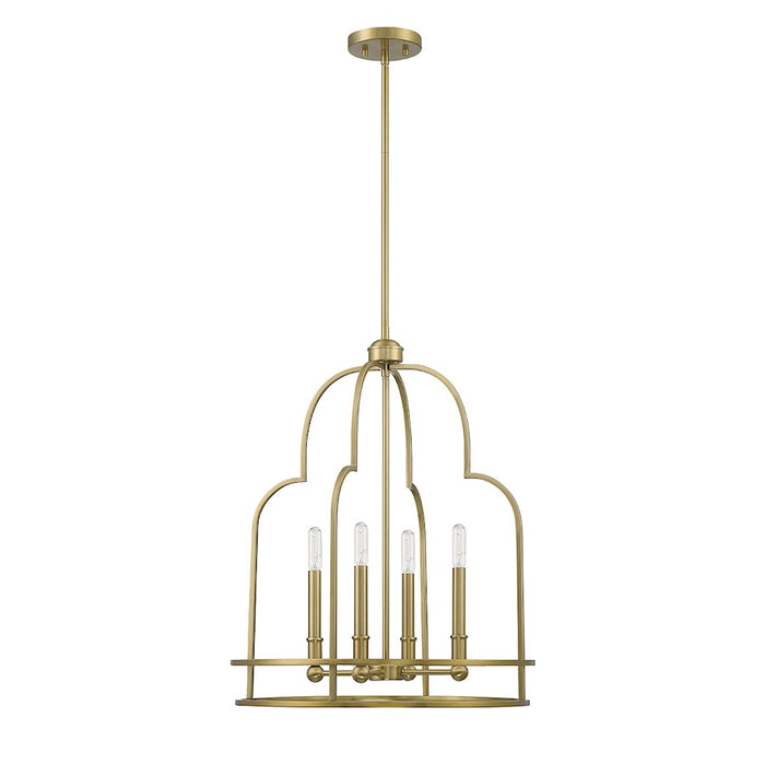 Savoy House Diplomat 4-Light Pendant, Warm Brass