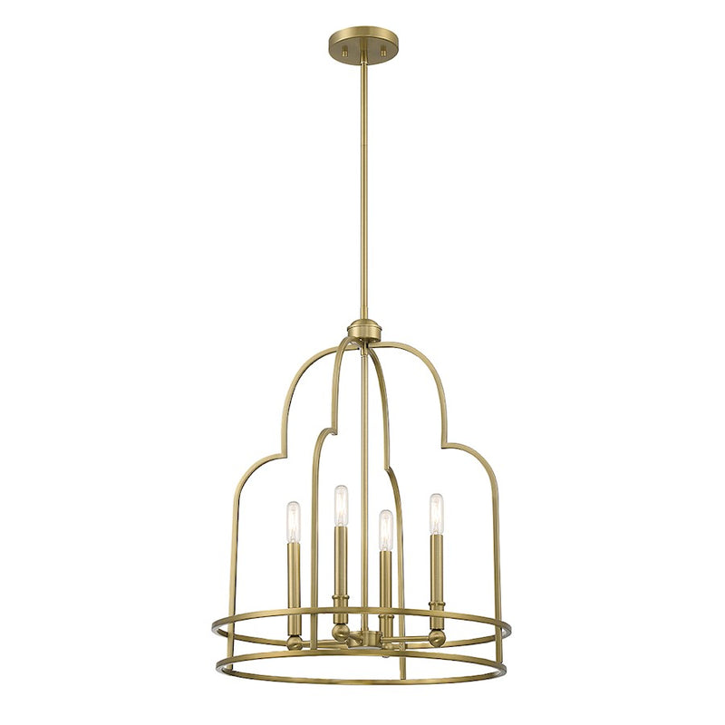 Savoy House Diplomat 4-Light Pendant, Warm Brass