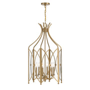 Savoy House Enclave 6 Light Pendant, Noble Brass/Clear - 3-6802-6-127