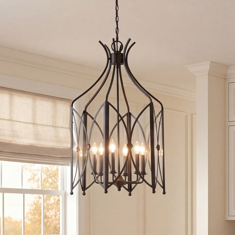 Savoy House Enclave 6 Light Pendant, Black Tourmaline/Clear