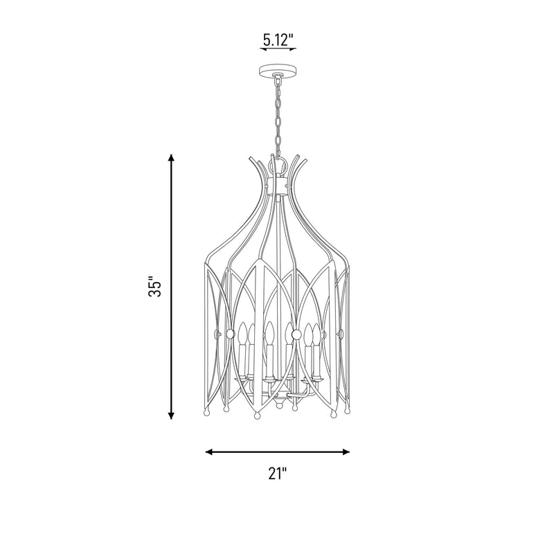 Savoy House Enclave 6 Light Pendant, Black Tourmaline/Clear