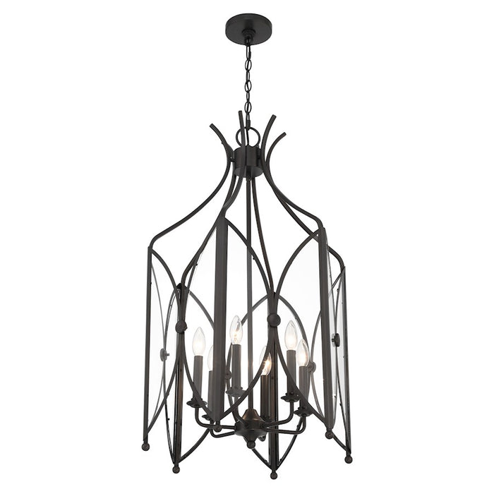 Savoy House Enclave 6 Light Pendant, Black Tourmaline/Clear