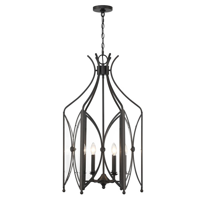 Savoy House Enclave 6 Light Pendant, Black Tourmaline/Clear
