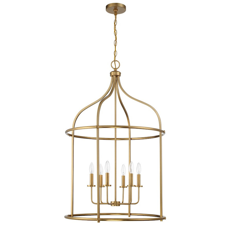 Savoy House Brookstone 6-Light Pendant, Warm Brass