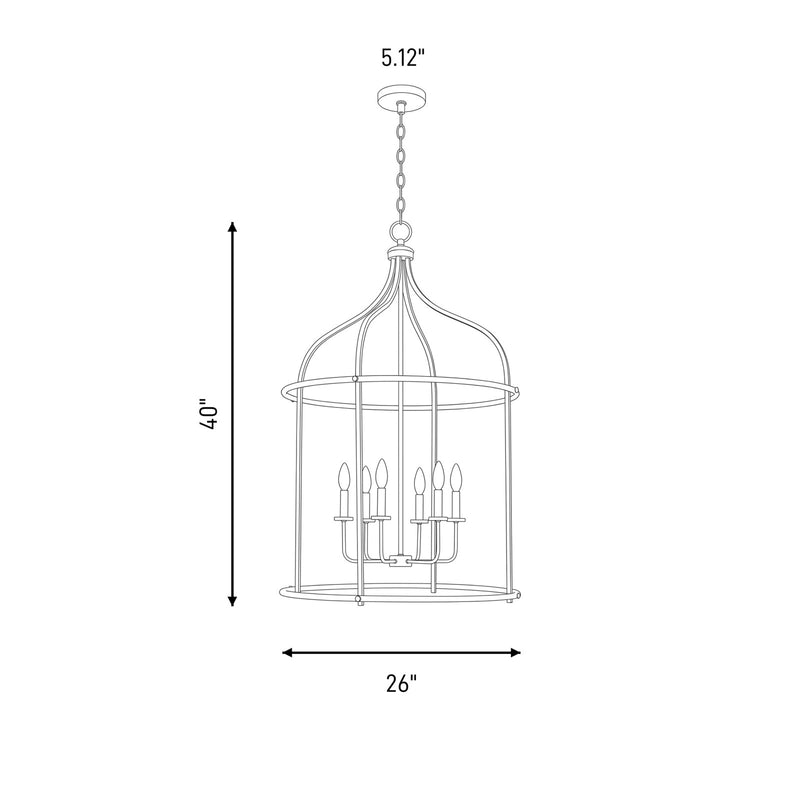 Savoy House Brookstone 6-Light Pendant, Warm Brass
