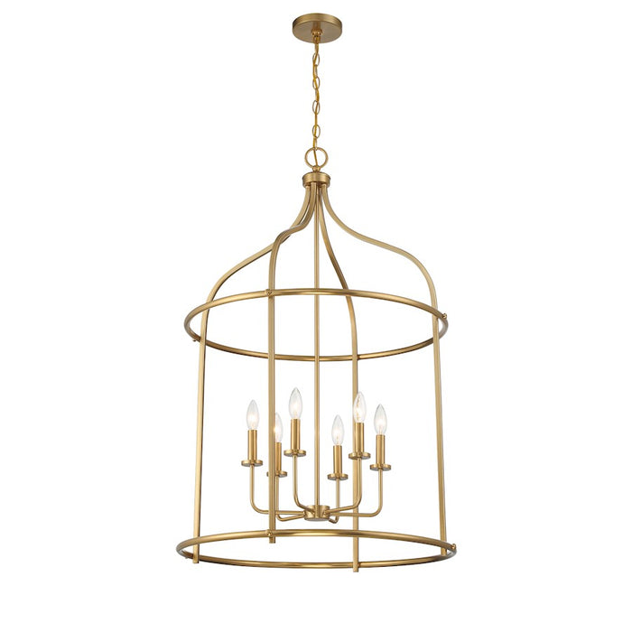 Savoy House Brookstone 6-Light Pendant, Warm Brass