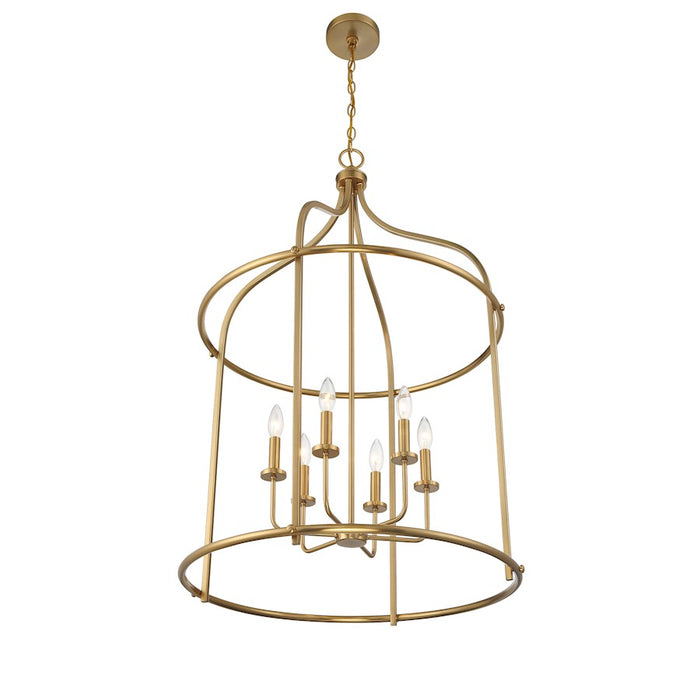 Savoy House Brookstone 6-Light Pendant, Warm Brass