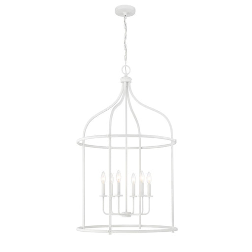 Savoy House Brookstone 6-Light Pendant, Bisque White