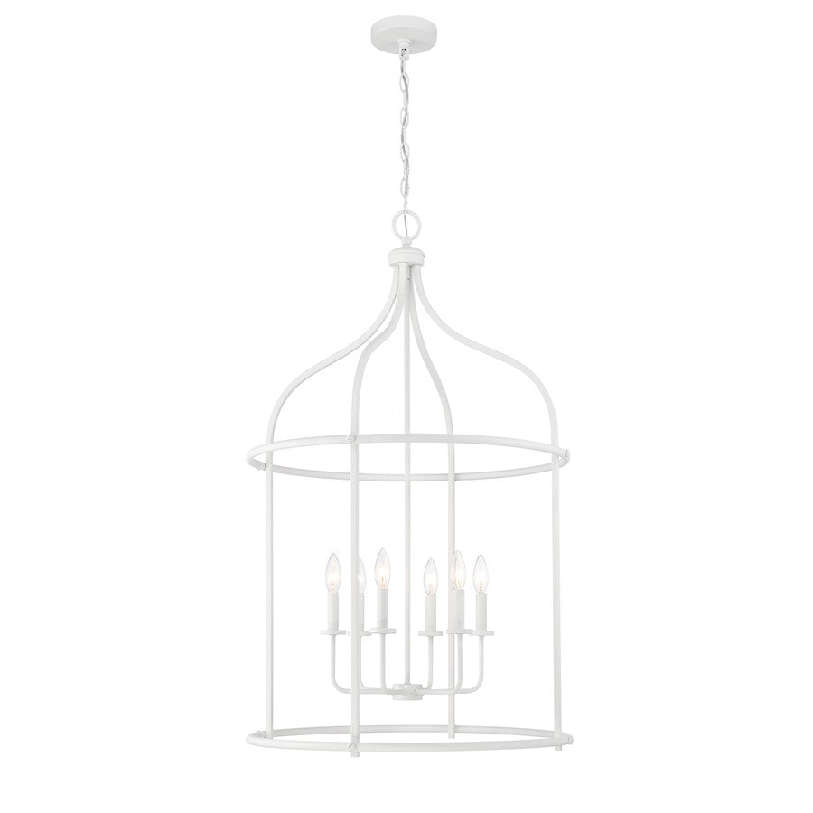 Savoy House Brookstone 6-Light Pendant, Bisque White