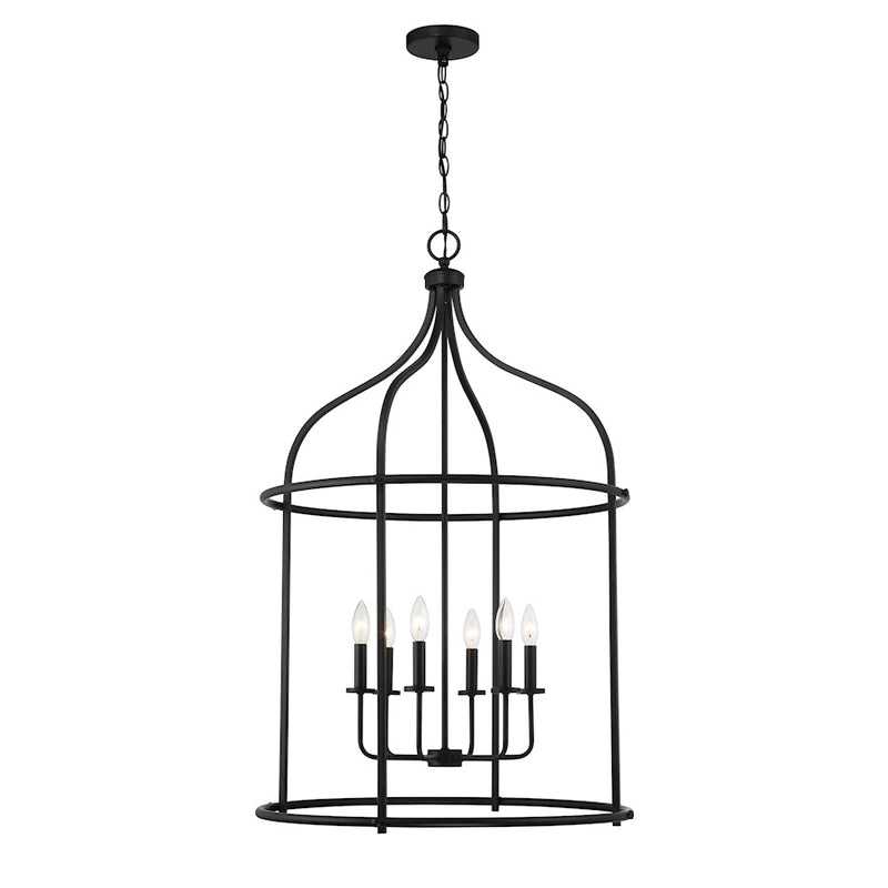 Savoy House Brookstone 6-Light Pendant, Matte Black