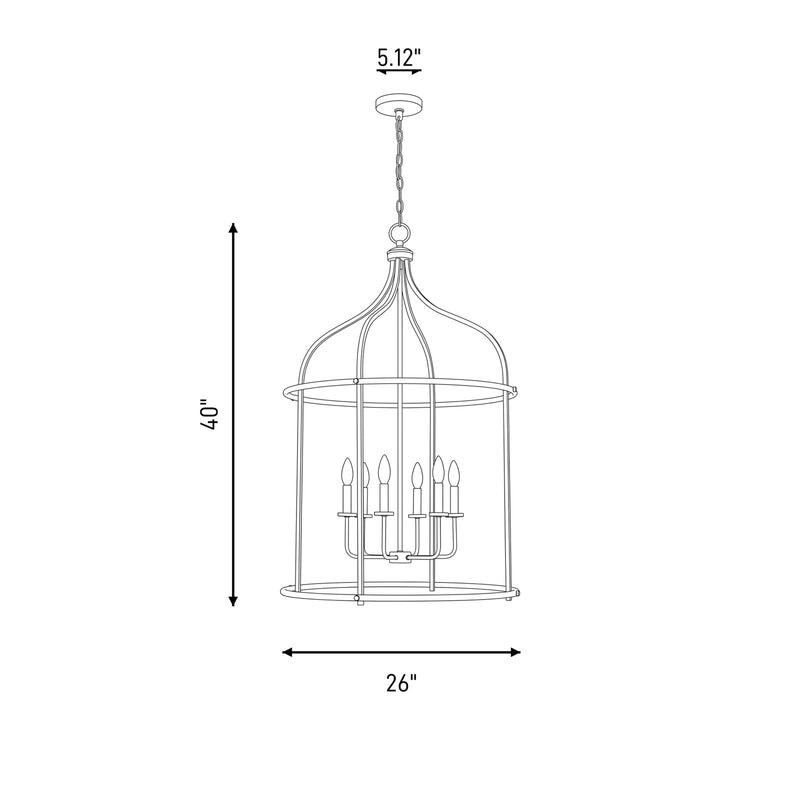 Savoy House Brookstone 6-Light Pendant, Matte Black